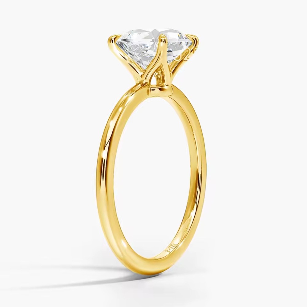 GRA 3ct Moissanite Diamond Ring | 14K Gold-Plated | Size 7 - Picture 6 of 13